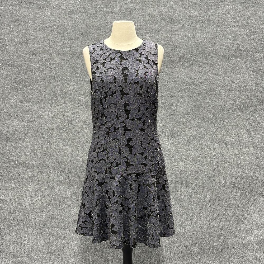 Alice + Olivia Dress Womens 12 Sleeveless Floral Lace Drop Waist Cocktail Party